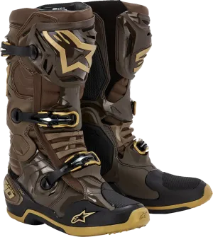 ALPINESTARS Limited Edition Squad '23 Tech 10 Boots - Brown/Gold - US 11 2010020-839-11