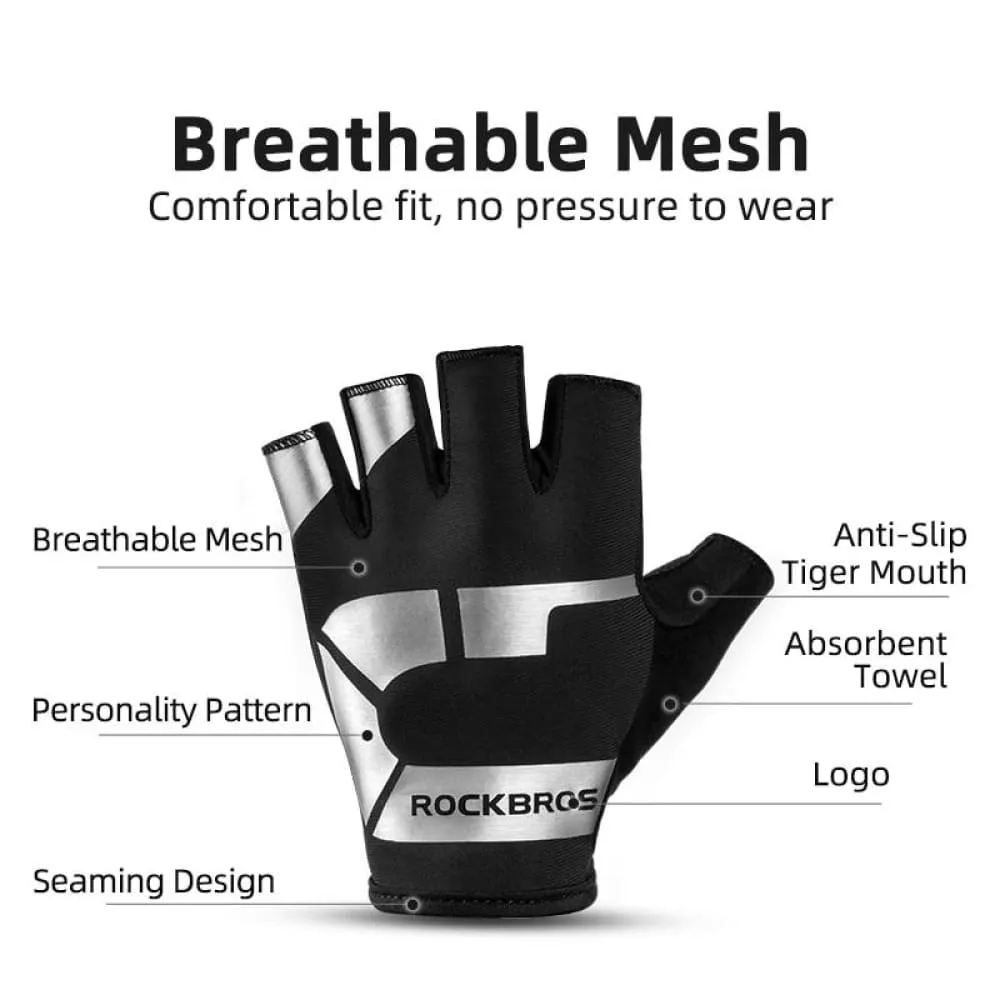 Cycling Gloves Half Finger Shockproof Wear Resistant Breathable Mtb