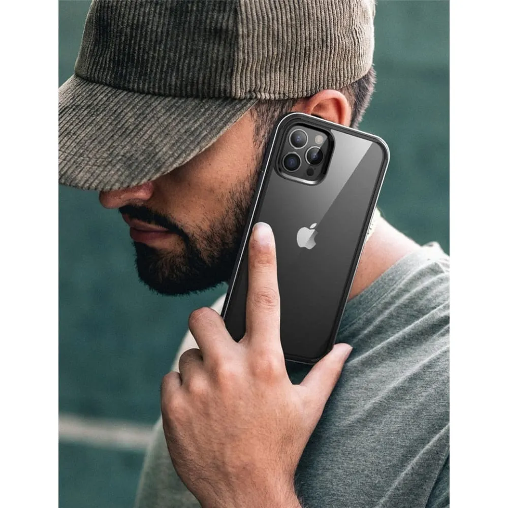 For Iphone 12 Pro Max Case 6.7 Inch Ub Edge Slim Frame Case Cover with Tpu Inner Bumper & Transparent Back