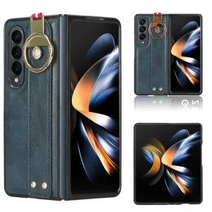 For Samsung Galaxy z Fold4 5G Leather Wristband Phone Case - Back Cover