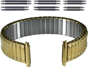 Gilden Unisex Expansion 16-20mm Crosshatch Stainless Steel Watch Band 510