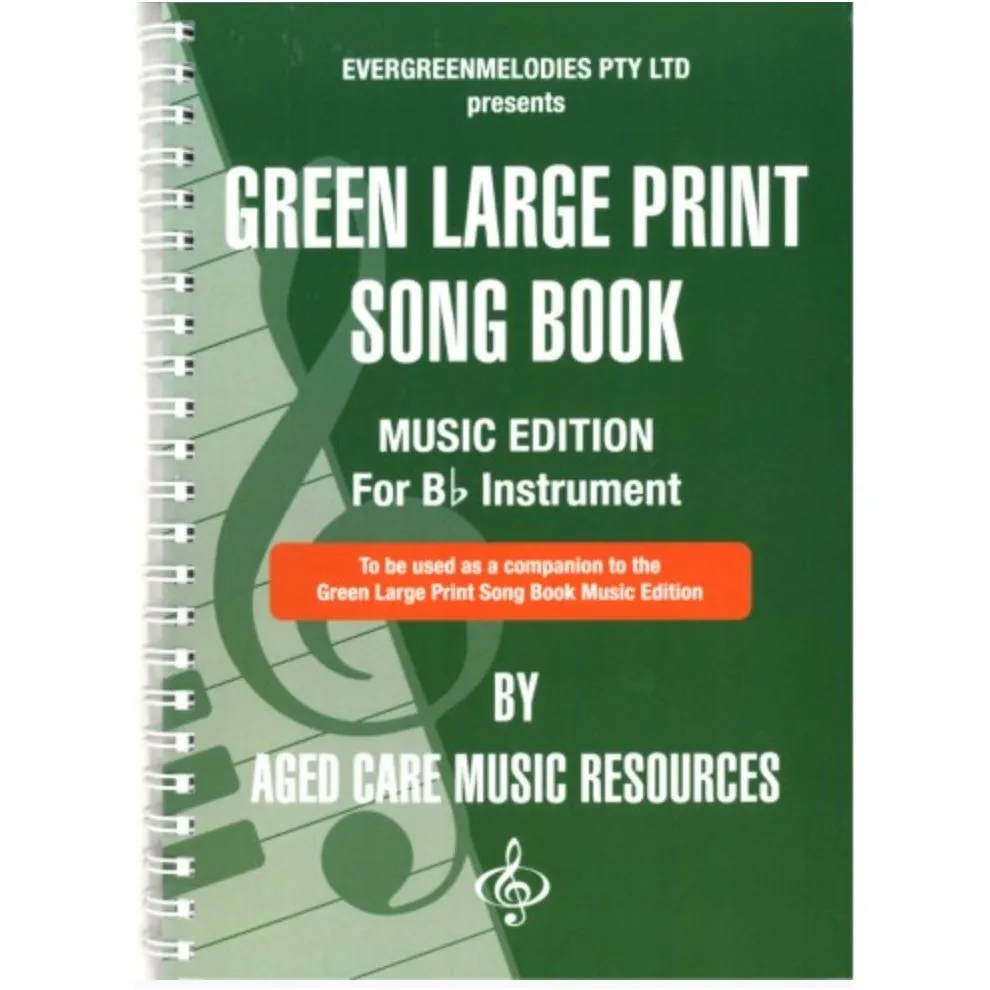 Green Song Book Music Edition For B Flat Instruments