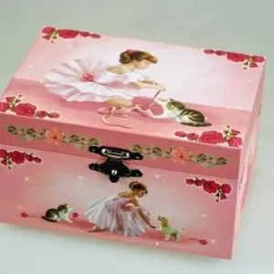 Keepsake Musical Box, Ballerina Playing with the Cat