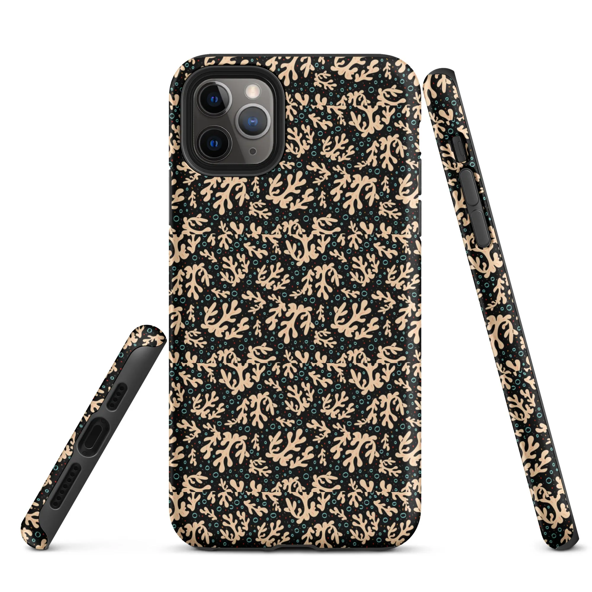 Nautical Black Coral Reef Tough Case for iPhone