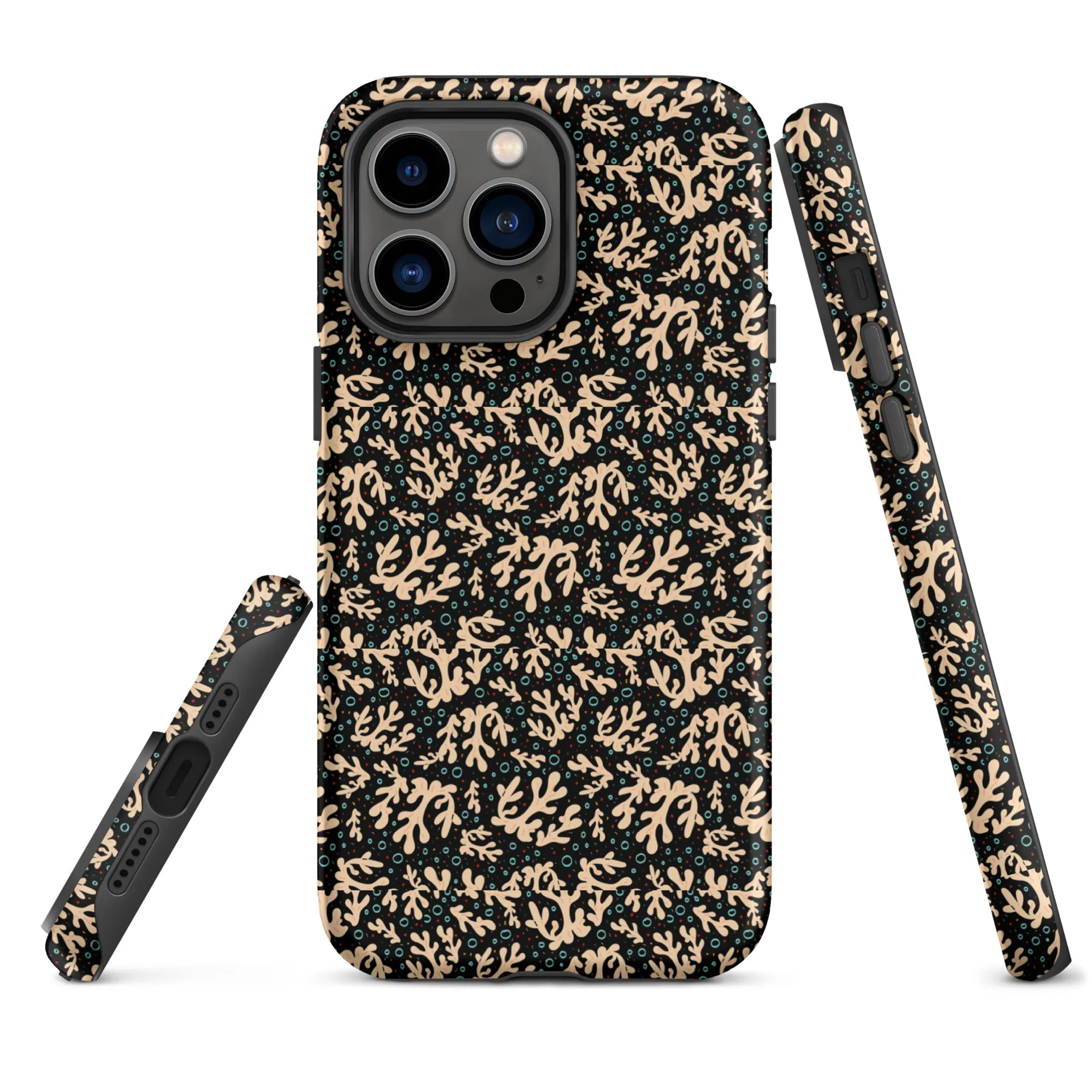 Nautical Black Coral Reef Tough Case for iPhone