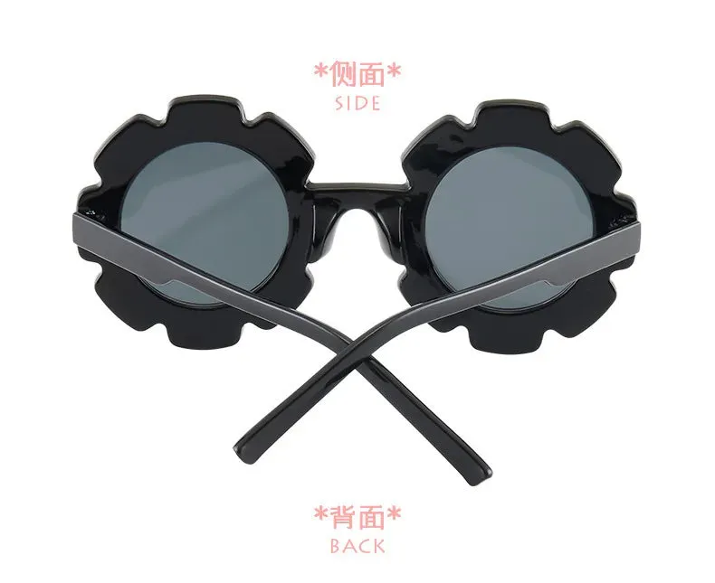 New Tire Flower Round Frame Sun Glasses Cute Decorative for Girls Boys Children Kids Outdoor Sun Protection Eyeglasses
