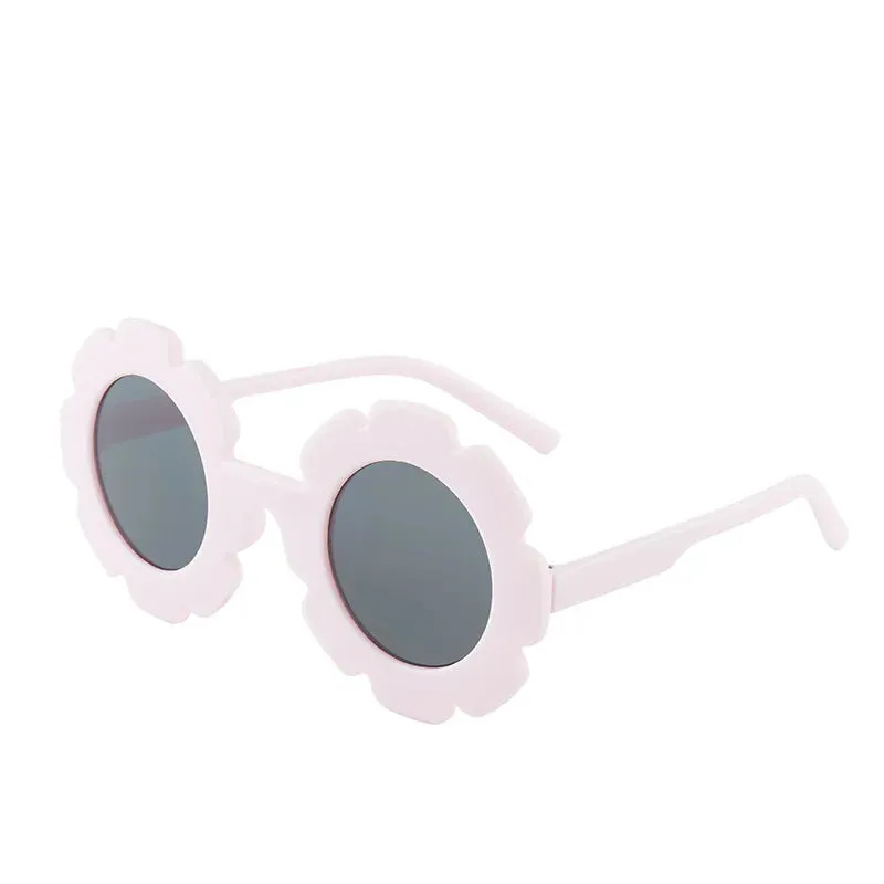 New Tire Flower Round Frame Sun Glasses Cute Decorative for Girls Boys Children Kids Outdoor Sun Protection Eyeglasses