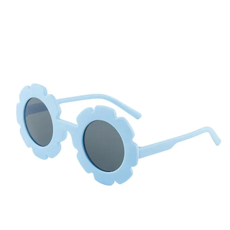 New Tire Flower Round Frame Sun Glasses Cute Decorative for Girls Boys Children Kids Outdoor Sun Protection Eyeglasses