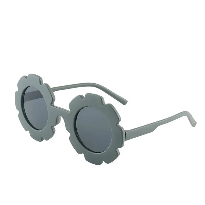 New Tire Flower Round Frame Sun Glasses Cute Decorative for Girls Boys Children Kids Outdoor Sun Protection Eyeglasses