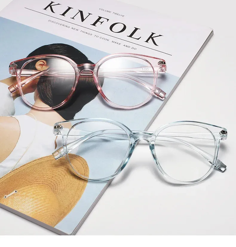 New transparent Plain glasses PC plain glass spectacles vintage eyeglass round frame glasses