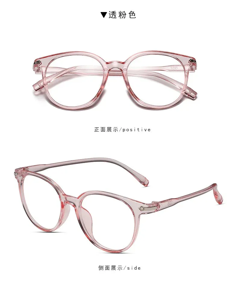 New transparent Plain glasses PC plain glass spectacles vintage eyeglass round frame glasses