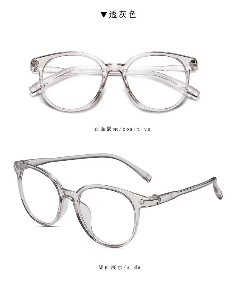New transparent Plain glasses PC plain glass spectacles vintage eyeglass round frame glasses