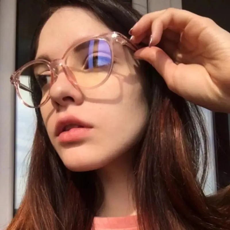 New transparent Plain glasses PC plain glass spectacles vintage eyeglass round frame glasses