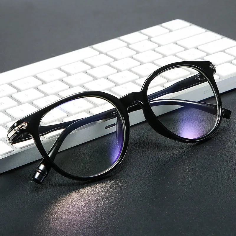 New transparent Plain glasses PC plain glass spectacles vintage eyeglass round frame glasses