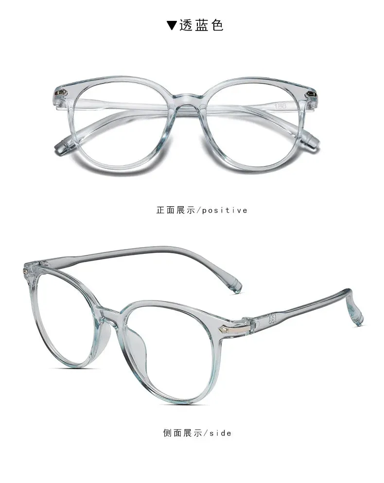 New transparent Plain glasses PC plain glass spectacles vintage eyeglass round frame glasses