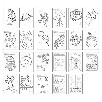 Orchard Toys Coloring Book - Animals   Outer Space Colouring Book(Set Of 2)