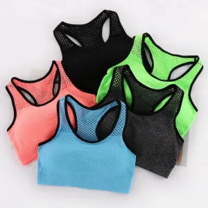 Seamless Mesh Sports Bra - Shockproof Yoga Top