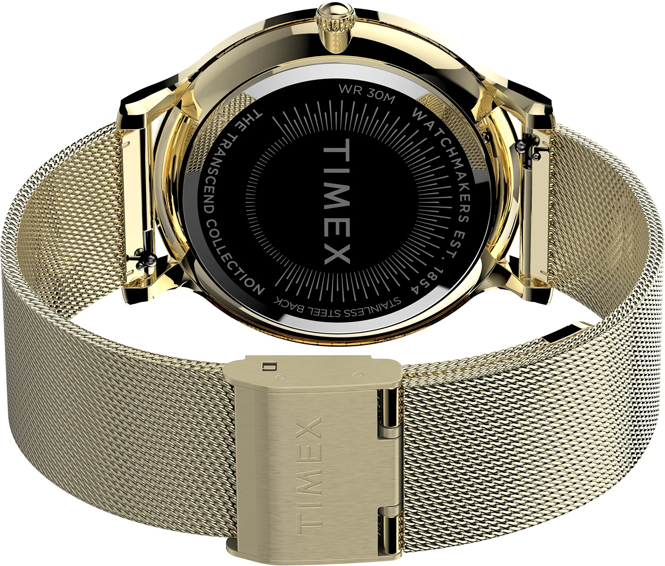 TIMEX Women Stainless Steel 3 Hands Analog White Dial Coloured Quartz Watch, Round Dial With 38 Mm Case Width - Tw2T74100Uj, Band Color-Gold