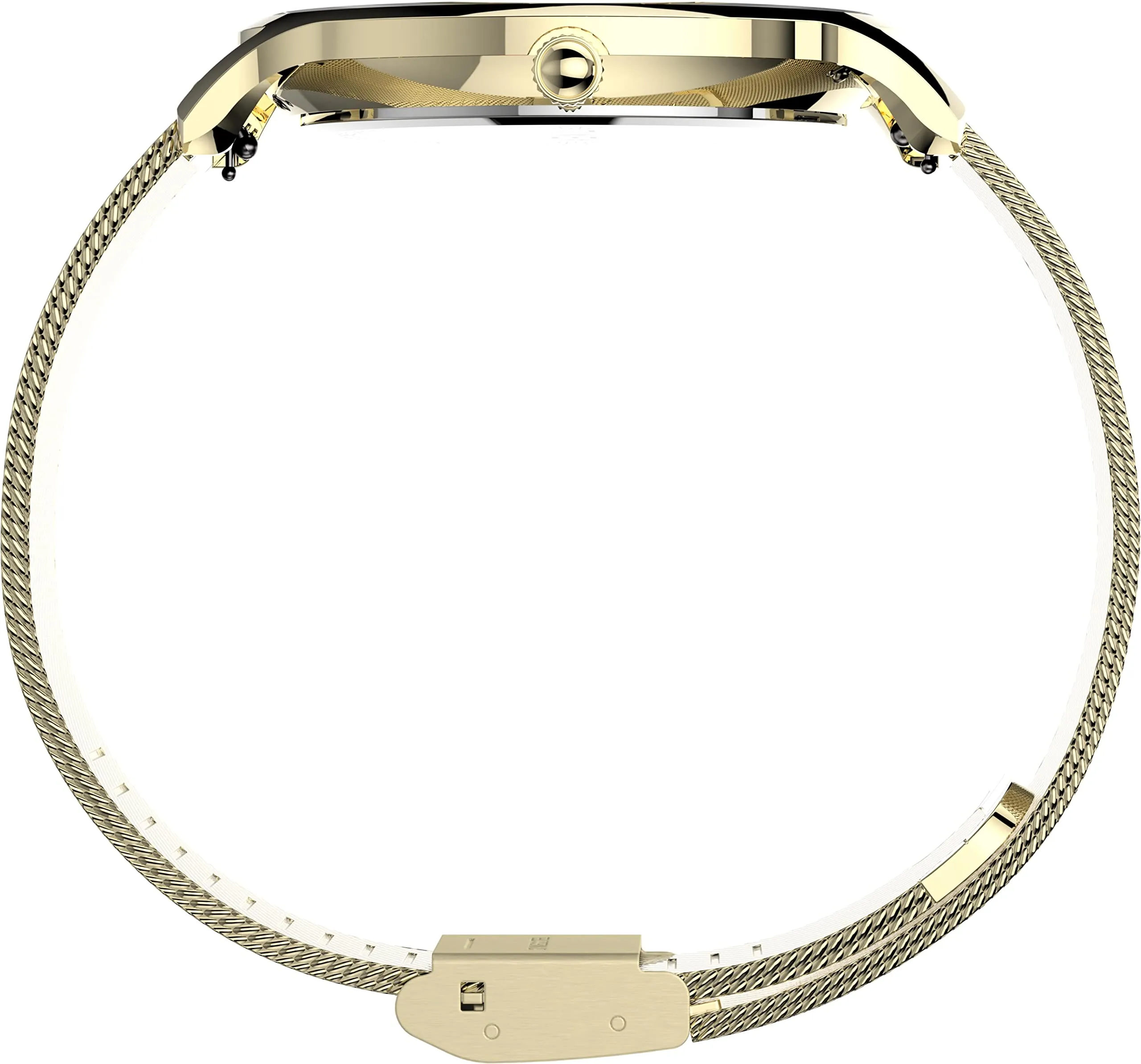 TIMEX Women Stainless Steel 3 Hands Analog White Dial Coloured Quartz Watch, Round Dial With 38 Mm Case Width - Tw2T74100Uj, Band Color-Gold
