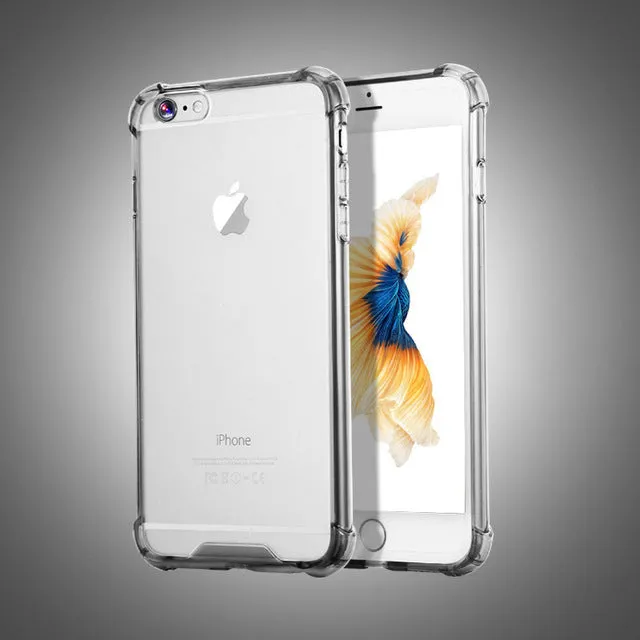 USLION Shockproof Armor Clear Case For iPhone X 8 7 6 6s Plus 5 5s SE Transparent Hard PC Protection Phone Cases Back Cover Capa